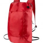 Faltbarer Rucksack mit verstellbaren Schultergurten und Kopfhörer-Kabelausgang.
