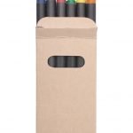 6 Wachsmalstifte in Pappschachtel.