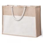 Jutetasche mit Baumwoll-Fronttasche.